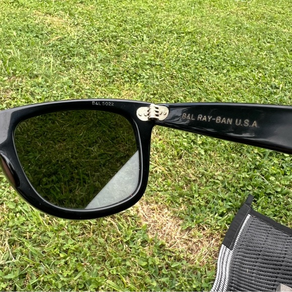 VINTAGE Ray Ban B&L 5022 Classic Wayfarer Sunglasses in Black Ebony - Picture 8 of 9